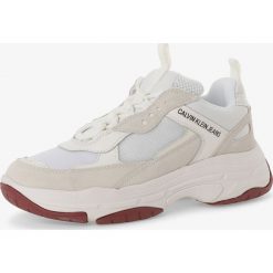 Calvin Klein Jeans - Tenisówki damskie z dodatkiem skóry, biały. Białe trampki i tenisówki damskie Calvin Klein Jeans, bez wzorów, z jeansu, bez zapięcia. Za 629,95 zł.