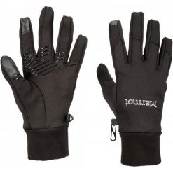 Marmot Rekawiczki Wm's Connect Glove Black M. Czarne rękawiczki damskie Marmot, na zimę, z nadrukiem. W wyprzedaży za 99,00 zł.