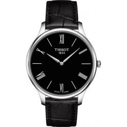 PROMOCJA ZEGAREK TISSOT T-Classic T063.409.16.058.00. Czarne zegarki męskie marki TISSOT, ze stali. W wyprzedaży za 1188,00 zł.