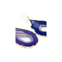 Earrings Plastry Geody Agatu Foletowe Złoto. Fioletowe kolczyki damskie Brazi druse jewelry, złote. Za 200,00 zł.