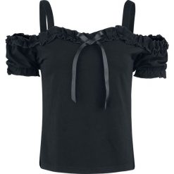 Black Premium by EMP Cold-Shoulder Ruffle Shirt Koszulka damska czarny. Czarne bluzki damskie marki Black Premium by EMP, xxl, z falbankami. Za 79,90 zł.