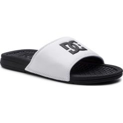 Klapki DC - Bolsa ADYL100026 White/Black (WBK). Czarne klapki męskie DC, bez wzorów, ze skóry ekologicznej. Za 99,00 zł.