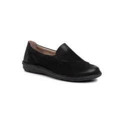 GO SOFT EPOKA-08 Czarny. Czarne półbuty damskie GO SOFT, bez wzorów, ze skóry, bez obcasa, bez zapięcia. Za 159,99 zł.