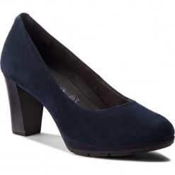 Półbuty TAMARIS - 1-22438-21 Navy 805. Niebieskie creepersy damskie Tamaris, z materiału, na obcasie. Za 229,90 zł.