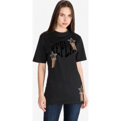 Replay Koszulka Czarny. Czarne koszulki damskie Replay, xs, z haftami, z bawełny, bez kołnierzyka. Za 464,95 zł.