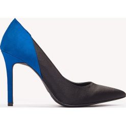 Szpilki: NA-KD Shoes Satynowe szpilki Block Color – Black,Blue