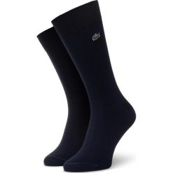 Skarpety Wysokie Męskie LACOSTE - RA7805 Bleu Marine 166. Niebieskie skarpetki męskie Lacoste, bez wzorów, z elastanu. Za 59,00 zł.