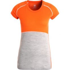 Topy sportowe damskie: Mons Royale BELLA COOLA TECH GEO Tshirt z nadrukiem tangelo/grey marl