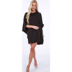 Czarna elegancka sukienka oversize 0215. Czarne sukienki damskie Fasardi, s, bez wzorów, eleganckie, bez kołnierzyka, bez rękawów, oversize. Za 189,00 zł.