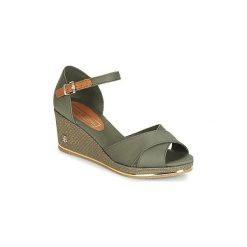 Sandały Tommy Hilfiger ESTELLA 2D. Zielone sandały damskie TOMMY HILFIGER, bez wzorów, bez obcasa, bez zapięcia. Za 395,10 zł.