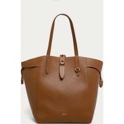 Furla - Torebka skórzana Net. Pomarańczowe torby damskie na zakupy Furla, w paski, z poliesteru, na ramię, duże, bez dodatków. Za 1749,00 zł.
