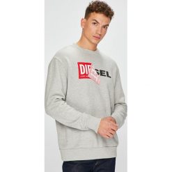 Diesel - Bluza. Szare bluzy męskie Diesel, s, z nadrukiem, z bawełny, z okrągłym kołnierzem, bez rękawów, bez kaptura. W wyprzedaży za 299,90 zł.
