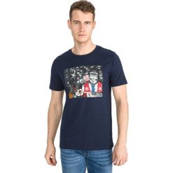 Jack & Jones Jingle Koszulka Niebieski. Niebieskie podkoszulki męskie Jack & Jones, m, z nadrukiem, z bawełny, bez kołnierzyka, krótkie. Za 56,95 zł.