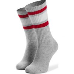Skarpety Wysokie Damskie CHAMPION - Stripe Ribbed Crew Socks 804393 EM026 Loxgm/Wht/Red. Szare skarpetki damskie Champion, bez wzorów, z elastanu. W wyprzedaży za 39,00 zł.