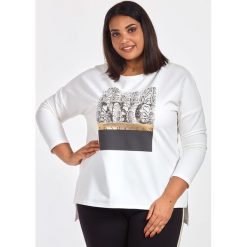 Bluzka dresowa Emma z nadrukiem duże rozmiary XXL. Bluzki damskie Moda Size Plus Iwanek, xl, z nadrukiem, z elastanu, bez kołnierzyka, bez rękawów. Za 89,00 zł.