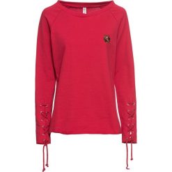 Bluza ze sznurowaniem bonprix czerwony. Czerwone bluzy damskie bonprix, bez wzorów, bez rękawów, bez kaptura. Za 44,99 zł.
