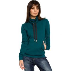 Zielona Bluza z Wysokim Kołnierzem. Zielone bluzy sportowe damskie marki Molly.pl, s, z dzianiny. Za 139,90 zł.