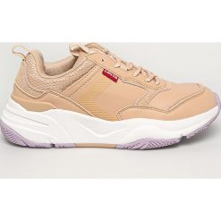 Levi's - Buty. Brązowe buty sportowe damskie Levi's®, bez wzorów, ze skóry, sportowe. Za 339,90 zł.