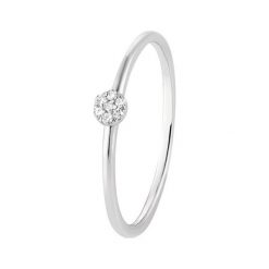 RABAT Białe Złoto Pierścionek - złoto białe 375, Diament 0,03ct. Żółte pierścionki damskie W.KRUK, z diamentem, srebrne. W wyprzedaży za 559,00 zł.