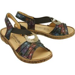 COMFORTABEL 710890-1 schwarz/floral, sandały damskie. Sandały damskie Comfortabel, bez wzorów, ze skóry, bez obcasa, bez zapięcia. Za 259,90 zł.