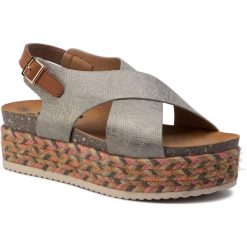 Espadryle REFRESH - 69790 Plumb. Szare espadryle damskie Refresh, bez wzorów, ze skóry ekologicznej, bez obcasa. W wyprzedaży za 149,00 zł.