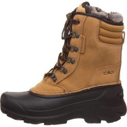 Kozaki zimowe "Kinos" w kolorze jasnobrązowym. Pomarańczowe kozaki damskie CMP Shoes, na zimę, z materiału, bez obcasa, na sznurówki. W wyprzedaży za 249,95 zł.