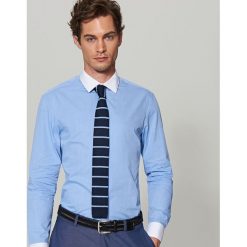 Bawełniana koszula slim fit - Niebieski. Niebieskie koszule męskie slim Reserved, m, z bawełny. Za 119,99 zł.