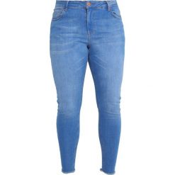 Zizzi CROPPED AMY Jeans Skinny Fit light blue denim. Niebieskie jeansy damskie relaxed fit marki Zizzi, z bawełny. Za 339,00 zł.