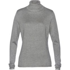 Sweter z golfem i kaszmirem bonprix szary melanż. Szare golfy damskie bonprix, melanż, z kaszmiru. Za 109,99 zł.