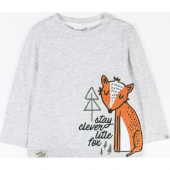 Koszulka. Brązowe t-shirty chłopięce LITTLE WOLF, z aplikacjami, z długim rękawem. Za 39,90 zł.