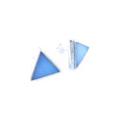 Earrings Opalit trójkąty srebro. Białe kolczyki damskie Brazi druse jewelry, srebrne, na sztyftcie. Za 170,00 zł.