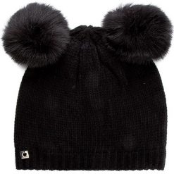 Czapka TWINSET - Cuffia AA7P3B Nero 00006. Czarne czapki damskie marki Twinset, bez wzorów, z poliesteru. W wyprzedaży za 199,00 zł.