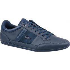 Granatowe Buty Lacoste Chaymon 119 2 M 737CMA000795K. Buty sportowe męskie Lacoste, ze skóry, bez zapięcia. W wyprzedaży za 529,00 zł.