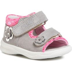 Sandały SUPERFIT - 6-00095-25 M Hellgrau/Rosa. Szare sandały dziewczęce Superfit, ze skóry, bez zapięcia. W wyprzedaży za 179,00 zł.