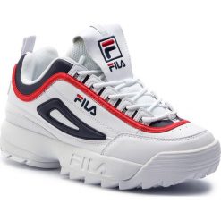 Sneakersy FILA - Disruptor Cb Low 1010575.01M White/Fila Navy/Fila Red. Białe sneakersy męskie Fila, na co dzień, bez wzorów, ze skóry ekologicznej, bez zapięcia. Za 519,00 zł.