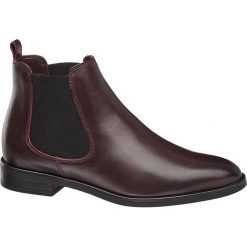 Bordowe botki damskie 5th Avenue typu sztyblety 5th Avenue bordowe. Czerwone botki damskie 5th Avenue, ze skóry, bez obcasa, na obcasie, bez zapięcia. Za 219,90 zł.