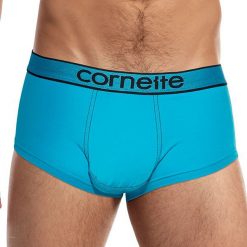 Męskie bokserki push-up Real Men turkusowe. Niebieskie bokserki męskie marki Cornette, z elastanu. Za 40,99 zł.