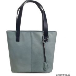 Skórzana Torebka Handmade Tegula Medela Canua. Niebieskie torebki klasyczne damskie marki Pakamera, z syntetyku, duże. Za 903,00 zł.