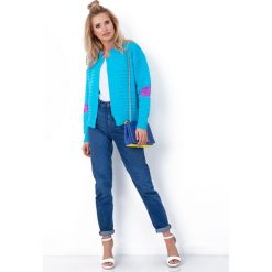 Kardigan neonowy bomber. Swetry damskie e-margeritka.pl, s, bez wzorów, ze splotem. Za 129,99 zł.