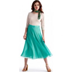 Jedwabna spódnica Potis & Verso ASUNA. Zielone spódniczki damskie Potis&Verso, s, bez wzorów, z jedwabiu, eleganckie, rozkloszowane. W wyprzedaży za 279,00 zł.