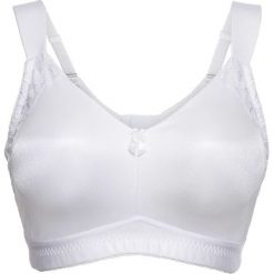 Biustonosz t-shirt odciążający, bez fiszbinów bonprix biały. Białe biustonosze bonprix, z aplikacjami, z koronki. Za 59,99 zł.