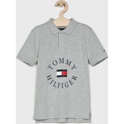 Tommy Hilfiger - Polo dziecięce 128-176 cm. Szare t-shirty chłopięce TOMMY HILFIGER, z nadrukiem, z bawełny, z krótkim rękawem. W wyprzedaży za 159,90 zł.
