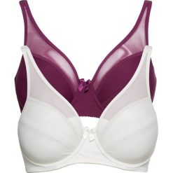 Biustonosz na fiszbinach (2 szt.) bonprix jeżynowy + srebrnoszary. Fioletowe biustonosze bonprix, bez wzorów. Za 85,98 zł.