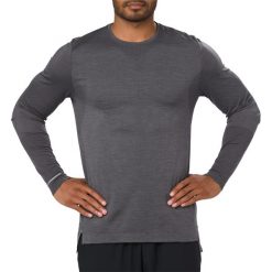 Koszulki sportowe męskie: KOSZULKA Asics Seamless Long Sleeve M Ciemno-Szara