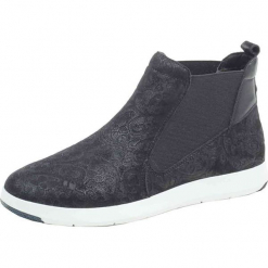 Skórzane sneakersy w kolorze czarnym. Czarne sneakersy damskie Caprice. W wyprzedaży za 181,95 zł.