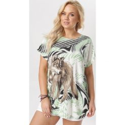 Jasnozielona Bluzka Cherirena. Zielone bluzki damskie Born2be, xl, bez wzorów, bez kołnierzyka, bez rękawów. W wyprzedaży za 39,99 zł.