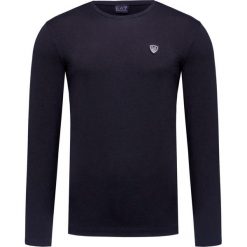 T-shirt EA7 EMPORIO ARMANI. Niebieskie t-shirty męskie EA7 Emporio Armani, z aplikacjami, z dzianiny, z okrągłym kołnierzem, długie. W wyprzedaży za 224,00 zł.