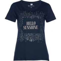 T-shirt bonprix ciemnoniebieski z nadrukiem. T-shirty damskie bonprix, z nadrukiem. Za 24,99 zł.
