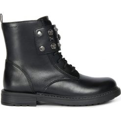 Geox - Botki. Czarne botki dziewczęce Geox, z okrągłym noskiem. Za 399,90 zł.