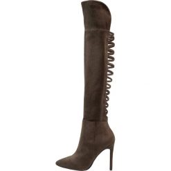 ALDO CAMPIANO Kozaki na obcasie khaki. Brązowe buty zimowe damskie ALDO, z materiału, na obcasie. W wyprzedaży za 252,45 zł.
